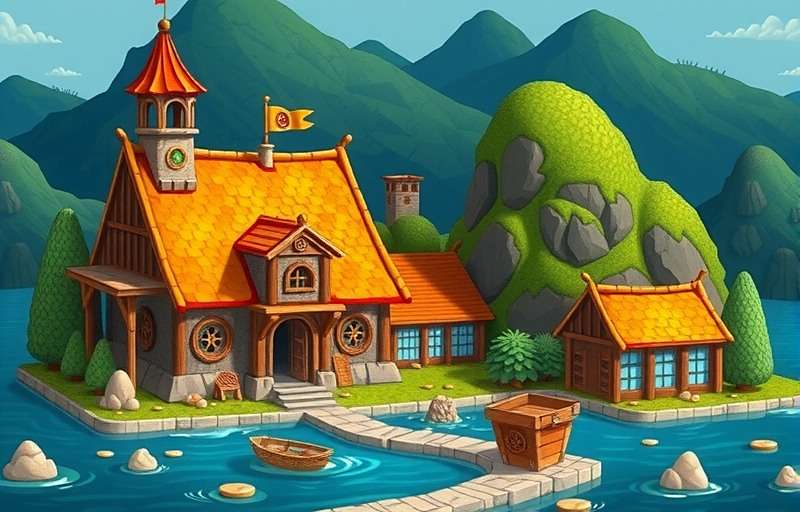 Coin Master Village Coin Master village with various buildings and structures