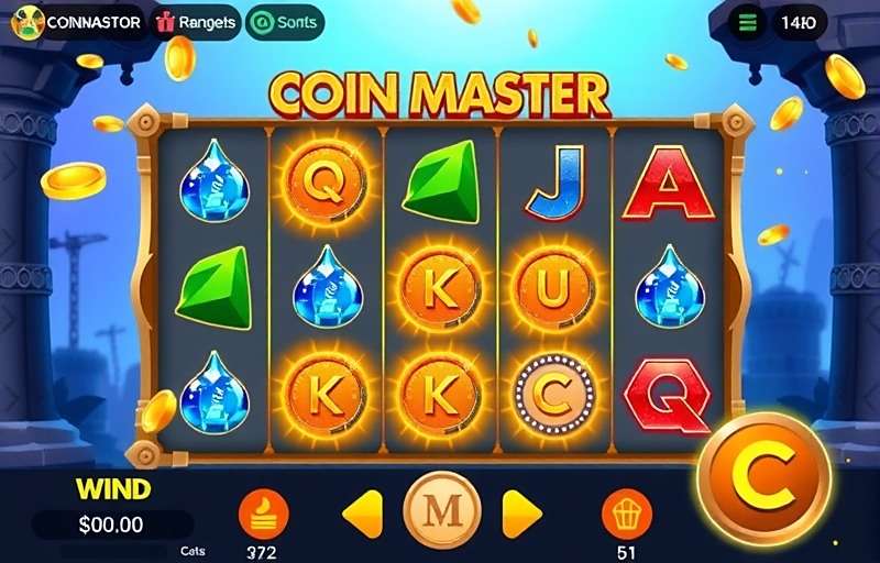 Coin Master Slot Machine Coin Master slot machine showing different symbols and rewards
