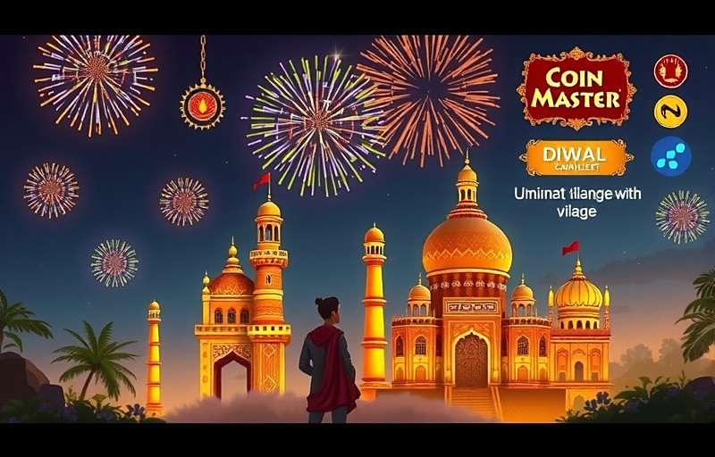Coin Master Diwali Event Coin Master Diwali special event with illuminated village and fireworks